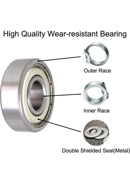 Metal Mühürlü Çok Amaçlı Bilye Rulman - 5X16X5 Ölçülerinde 20 Adet 625ZZ Rulman Metal