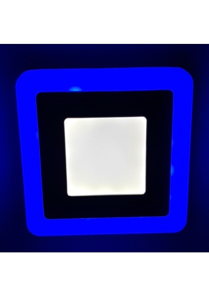 2 Adet Çift Renkli 3 3 W LED Panel Sıva Altı Kare Spot Armatür (Mavi - Beyaz) fiyatları