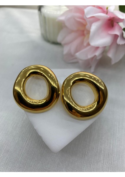 316L Çelik Gold Renk Vıp Küpe indirimleri