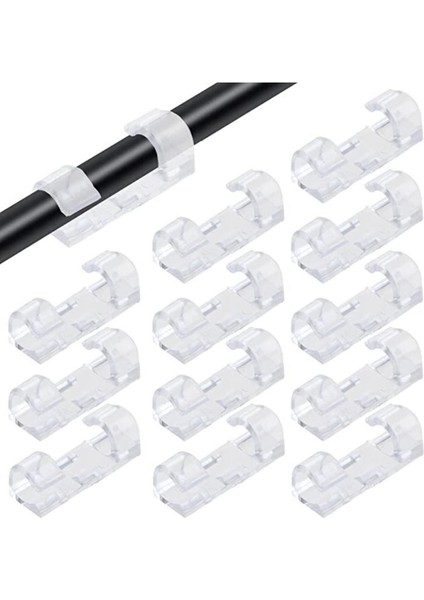 Kablo Düzenleme Sabitleme Kablo Organizer Sabitleyici Tutucu Şeffaf Klips 20LI Düzenleyici fırsatları