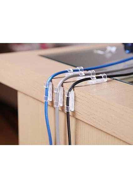 Kablo Düzenleme Sabitleme Kablo Organizer Sabitleyici Tutucu Şeffaf Klips 20LI Düzenleyici