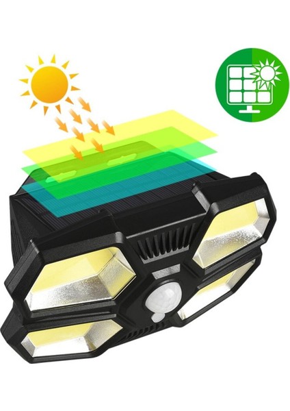 Süper Parlak Solar 108 Cob LED Hareket Sensörlü Su Geçirmez Ev-Bahçe-Sokak Aydınlatması Cn fiyatları
