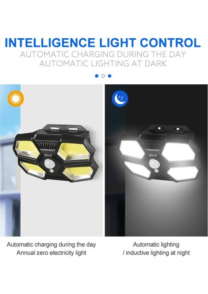 Süper Parlak Solar 108 Cob LED Hareket Sensörlü Su Geçirmez Ev-Bahçe-Sokak Aydınlatması Cn modelleri