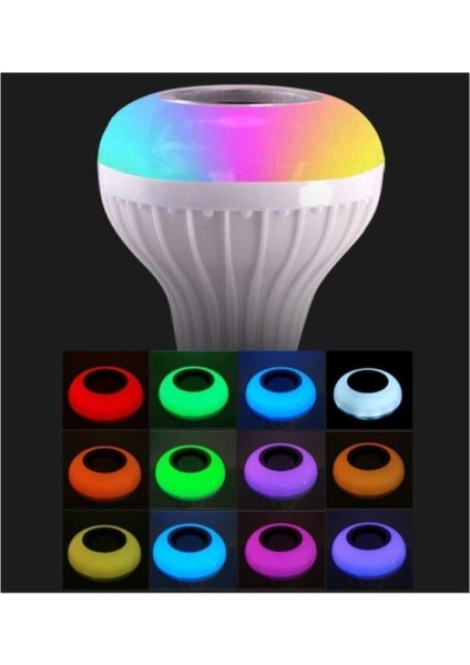 WN-1156 - Rgb Bluetooth Hoparlör LED Ampul (Müzik Çalma, Dim, Uzaktan Kumandalı) Cool White E27 LED