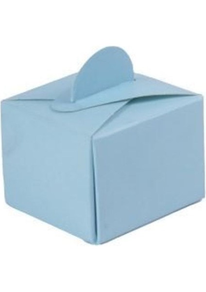 Mavi Lokum Kutusu 50 Li Yeni Doğan Odası Doğum Günü Dağıtmalık Lokumluk Şeker Koymalık Karton Kutu