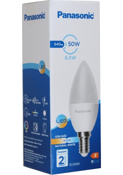 6,5W E14 Ince Duylu 4000K Sarı Beyaz Arasında Göz Yormaz Yüksek Aydınlık Verir Tekli Gün Işığı E14 L