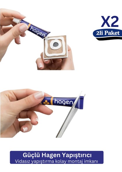 2li Paket Hagen Güçlü Yapıştırıcı Extra Güçlü Delmeye Son Vidasız Yapıştırma Süper Hızlı Yapıştırıcı