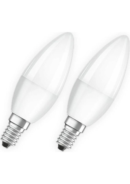 Tasarruflu LED 5=28 Watt Sarı Işıklı 2 Adet Mum Ampul Avize Abajur Lambası E14 Ince Duylu 2'li Gün I