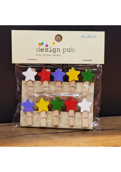 Yıldız Tasarımlı Mini Fotoğraf Mandalları