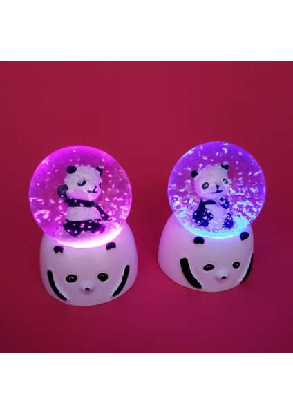 Mini Işıklı Panda Kar Küresi