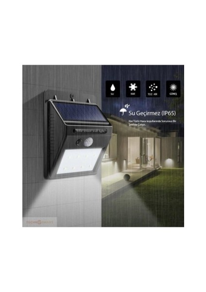 Hareket Sensörlü Solar Dış Mekan Lambası