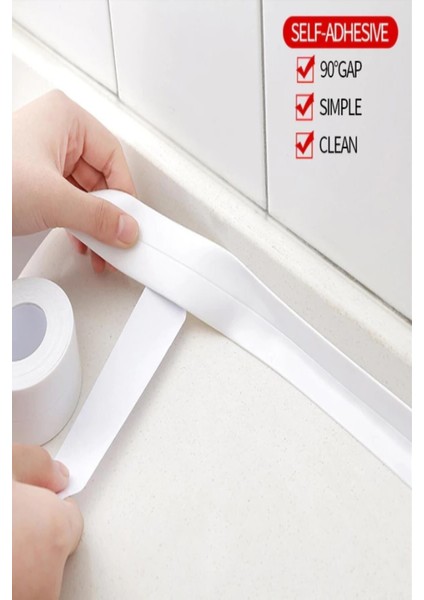 1,5 mt Su Sızdırmaz Bant Mutfak Lavabo Klozet Duşakabin Derz Duvar Bandı Fayans Derz Dolgu Kapatıcı