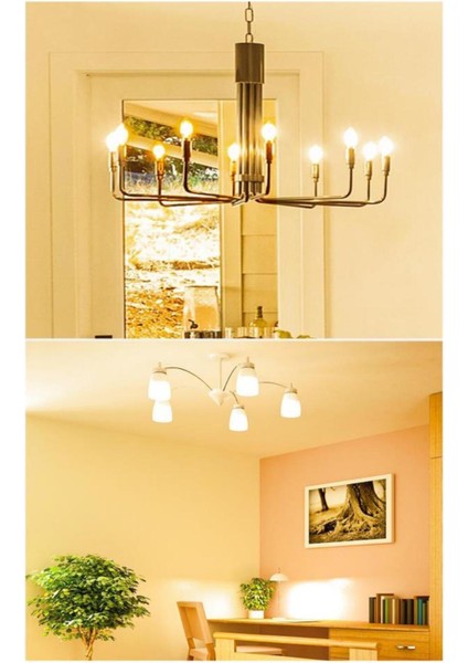 4,9W (40W) LED Mum Ampul Sarı 2700K - E14 3 Adet Avize Lambası 3'lü Sarı Işık E14 LED Ampul 0 - 250 fırsatları