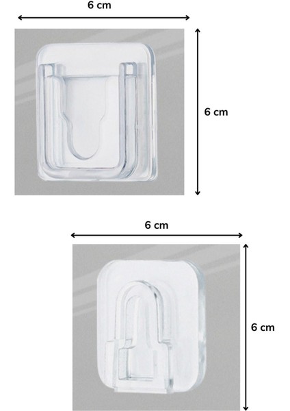 2 Adet Eşya Sabitleme Askısı 10 Adet Şeffaf Çift Taraflı Yapışkanlı Geçmeli Klips Tutkal indirimleri