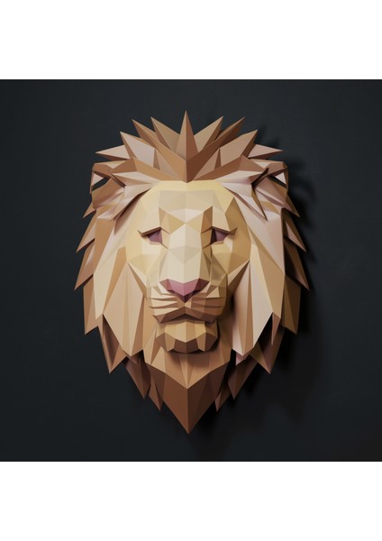 Düşük Poli Aslan Duvar Sanatı fiyatları