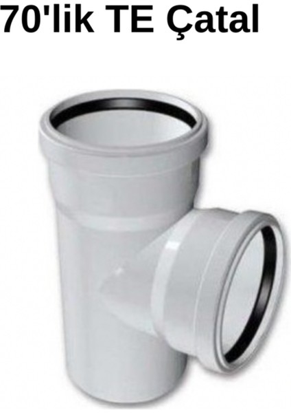 70'lik Te Çatal Pvc Pimaş Boru (Kalınlığı 3.2) Atık Su Dublex Pvc Boru 70MM