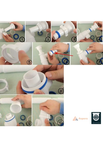 Koku Önleyici Taslı Lavabo Sifonu - Temizlenebilir Hazne, Körüklü Boru, Paslanmaz Giriş Sökülür,temi indirimleri