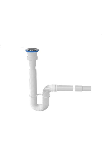 SFN02 Körüklü Lavabo Sifonu (Paslanmaz Vidalı) - Lavabo Sifonu Beyaz