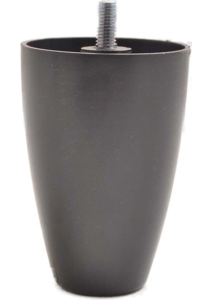 (Vida Ölçüsüne Dikkat) - Armut Plastik Baza Ayağı Koltuk - Kanepe Ayağı 4 Adet Siyah 10 cm M8 Vida M