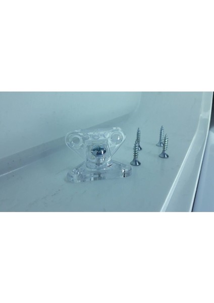 Şeffaf Açılı Çektirme Köşe Kelebek T Bağlantı 4 Adet+Vida Mobilya Bağlantı Elemanları