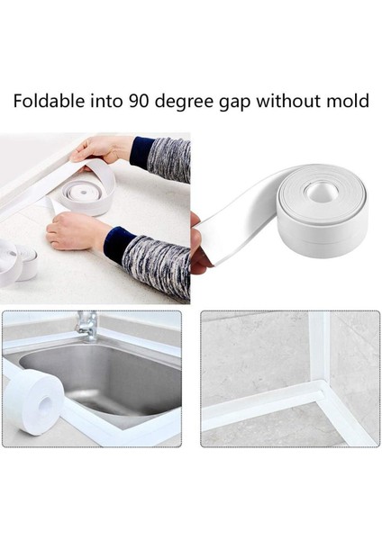 Su Sızdırmaz Geçirmez Beyaz Bant Lavabo Küvet Kenar Mutfak Banyo Tamir Bandı fırsatları