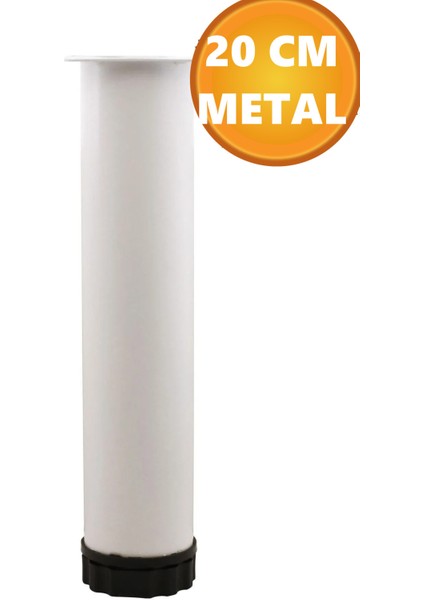 Metal 20 cm Beyaz Ayarlanabilir Mobilya Kanepe Koltuk Baza Yükseltici Destek Ayağı Ayakları Beyaz T