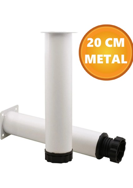 Metal 20 cm Beyaz Ayarlanabilir Mobilya Kanepe Koltuk Baza Yükseltici Destek Ayağı Ayakları Beyaz T modelleri