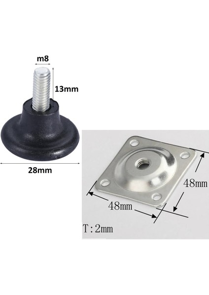 Mobilya Için Ayarlı Ayak Montaj Braketi ve Papuç Seti 4 Lü Set Dolap Şifonyer Ayarlanabilir Ayağı Gü indirimleri