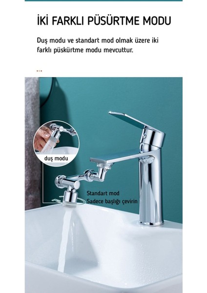 Hareketli Musluk Başlığı | 1080 Derece Dönen Musluk Başlığı | Dönebilen Musluk Başlığı | Musluk Ucu indirimleri