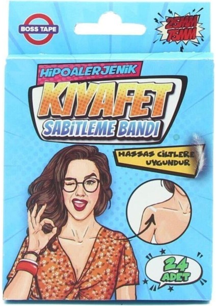 Boss Tape Hipoalerjenik Kıyafet Sabitleme ve Vücut Bandı 24ADET - Tamir Bandı Tamir Bandı