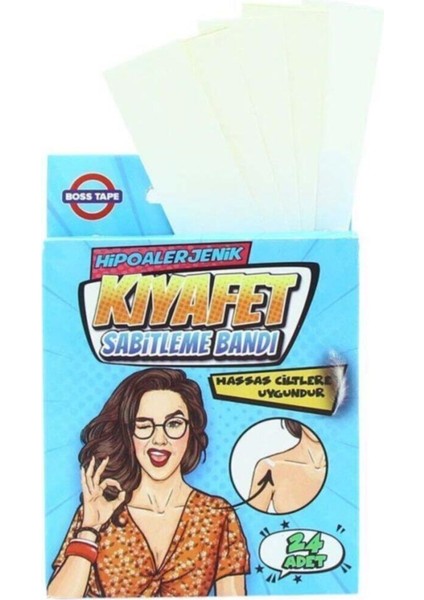 Boss Tape Hipoalerjenik Kıyafet Sabitleme ve Vücut Bandı 24ADET - Tamir Bandı Tamir Bandı modelleri