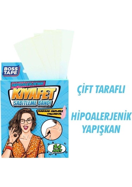 Kıyafet Sabitleme, Dekolte Kapama ve Vücut Bandı Biyouyumluluk Sertifikalı Tamir Bandı modelleri