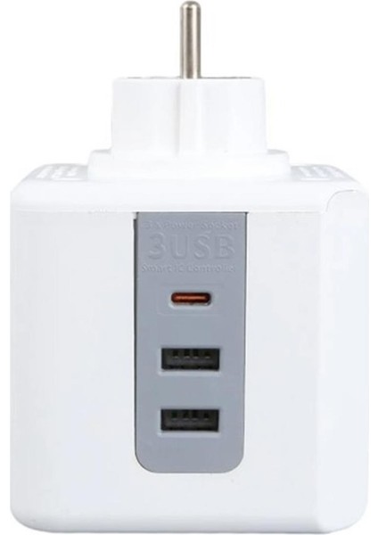 2x USB 1x Type-C 3'lü Çocuk ve Termal Korumalı Grup Priz 1 Ithalatçı Garantili 0 - 2 M Var Fiş Priz modelleri