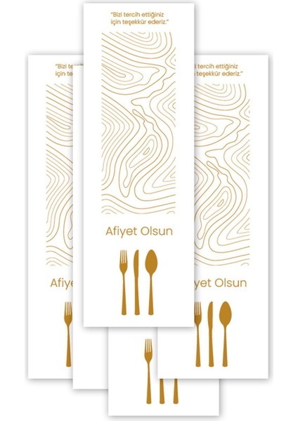 Kağıt Sülfit Çatal Kaşık Bıçak Kılıfı 100 Adet - 8cm x 24CM (Parmak Izi Desenli) Tek Kullanımlık Alt fiyatları