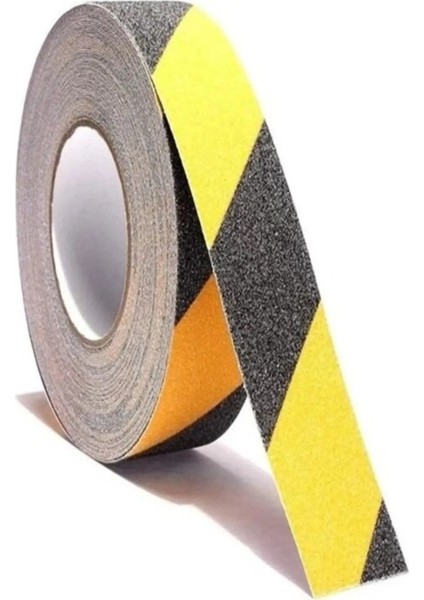 Suya Dayanıklı Merdiven - Zemin Kaydırmazlık Bantı Sarı/siyah 24MMX10MT - Iç ve Dış Mekan Kullanım-