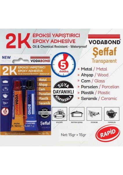 Çift Karışım Yapıştırıcı Seramik Ahşap Metal Plastik Cam Çelik Epoksi Yapıştırıcı 15 15 gr Hızlı Yap fiyatları