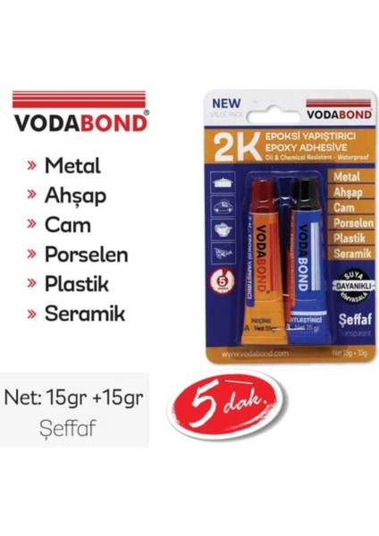 Çift Karışım Yapıştırıcı Seramik Ahşap Metal Plastik Cam Çelik Epoksi Yapıştırıcı 15 15 gr Hızlı Yap modelleri