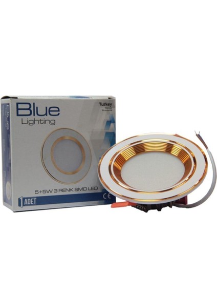 Tek Spot 3 Renk 5 Watt Armatür 220V Altın Beyaz Işık E27 LED Ampul 5 Watt Yok Beyaz fiyatları