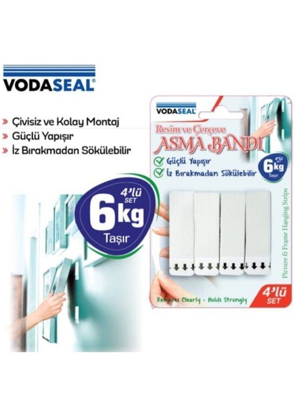 Iz Bırakmadan Sökülebilen Resim Çerçeve Tablo Asma Bandı Hızlı Yapıştırıcı