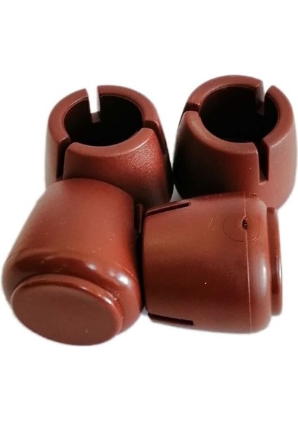 Sessiz Tip Sandalye Pabucu Masa Sandalye Zemin Koruyucu 21 mm - 25 mm (4 Adet) Kahverengi Tekli Masa