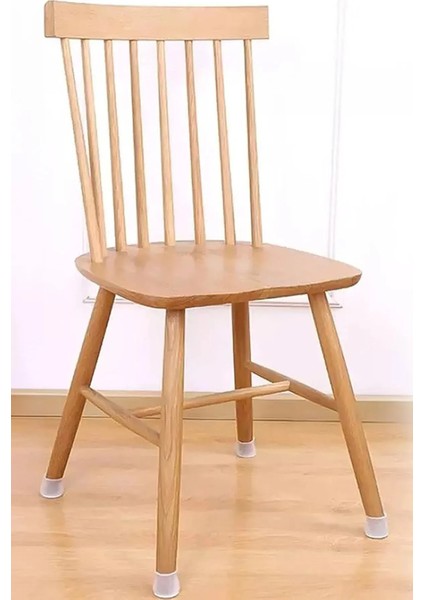 Koruyucu Silikon Kılıf - Masa Sandalye Mobilya Ayağı -Gürültü Emici Parke Koruyucu Silikon Beyaz 8'l