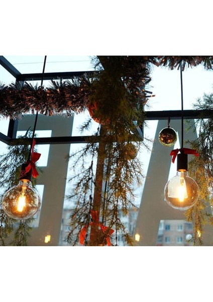 6W Rustik G95 Glop LED Ampul CT-4286 - Amber Renk Sarı Işık E27 LED Ampul 6 Watt Yok modelleri