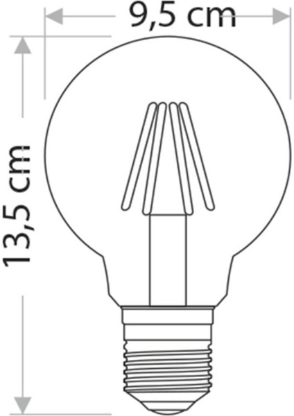 6W Rustik G95 Glop LED Ampul CT-4286 - Amber Renk Sarı Işık E27 LED Ampul 6 Watt Yok fırsatları
