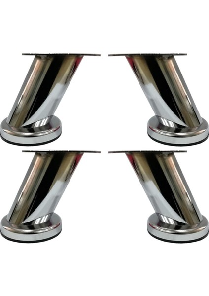 Dereceli Eğimli Dolap Ünite Vestiyer Ayağı Krom 10 cm 4 Adet Masa Ayakları Gri