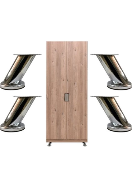 Dereceli Eğimli Dolap Ünite Vestiyer Ayağı Krom 10 cm 4 Adet Masa Ayakları Gri fiyatları