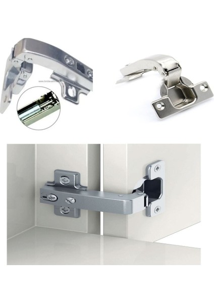 90 Derece Frenli Hidrolik Menteşe Dolap Kapak Menteşesi Pistonlu Mobilya Menteşeleri Gri
