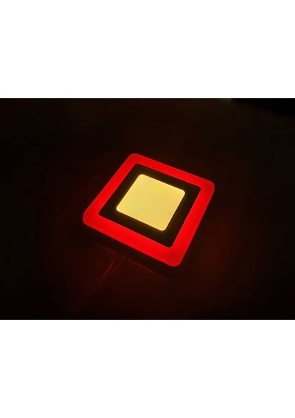 2 Adet Çift Renkli 3 3 W LED Panel Sıva Altı Kare Spot Armatür (Kırmızı - Gün Işığı) fırsatları
