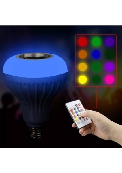 Bluetooth Hoparlörlü Kumandalı Rgb Akıllı LED Ampul-16 Renk Tekli Cool White E27 Akıllı Ampul 0 - 25