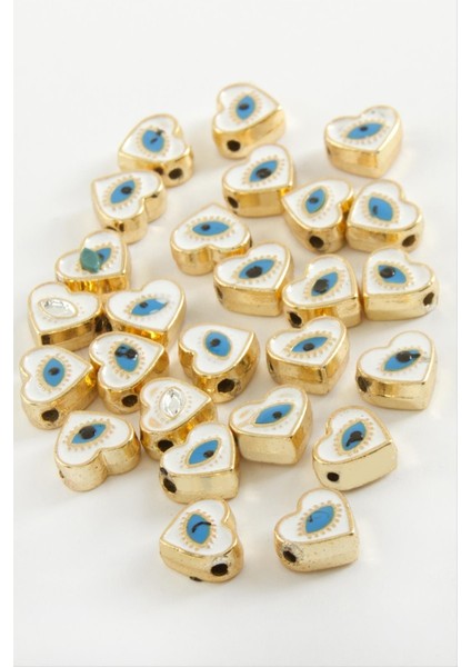 Resveq Kalp Göz Mineli Bileklik ve Kolye Ucu Aparatı 1 Adet-Beyaz fiyatları