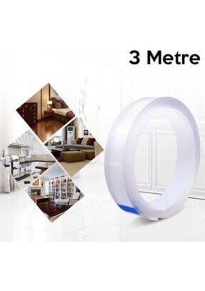 3 Metre Çift Taraflı Nano Teknolojili Süper Güçlü Bant Extra Güçlü Duvar Çerçeve Taşıyıcı Tamir Band